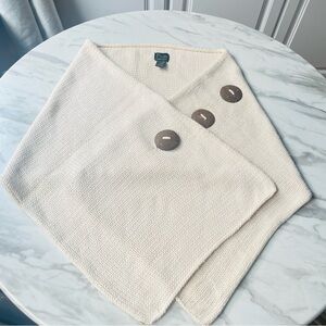 PURE Hand knit 100% Cotton Wrap Shawl Shrug Scarf Cream NWOT